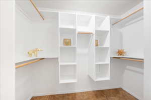 View of walk in closet