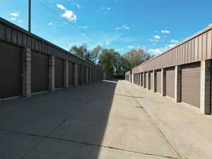 View of concrete alley