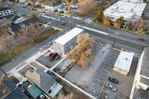 Aerial perspective of suburban area