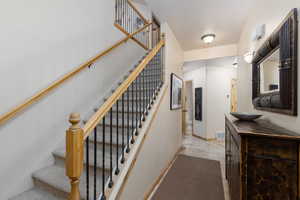 Staircase with baseboards