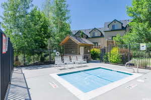 View of swimming pool featuring a pool and a patio area