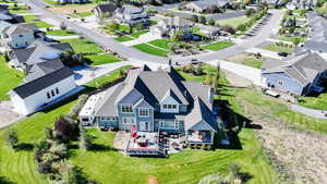 Aerial perspective of suburban area