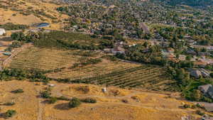 Aerial view of property's location with extensive farmland and rural landscape