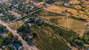 View of rural area with extensive farmland and property parcel outlined