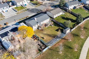 Aerial perspective of suburban area
