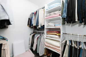 View of walk in closet