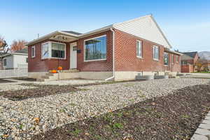 View of home's exterior with brick siding