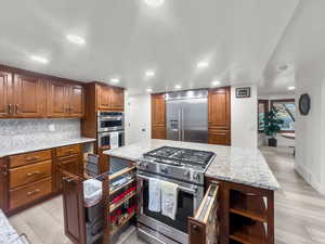 Oversized 29.5 Cu Ft Refrigerator,  Pantry Cabinets with Electrical Outlets Inside