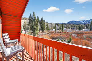 Balcony with a creek view and mountain view
