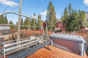 Hot tub and Solitude Powderhorn Liftchair