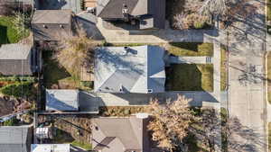 Aerial view of residential area