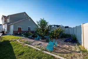 View of fenced backyard
