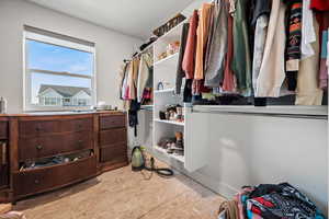 View of walk in closet