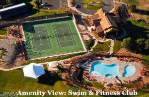 Aerial view of a pool area