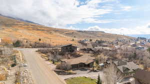 View of mountain background with nearby suburban area
