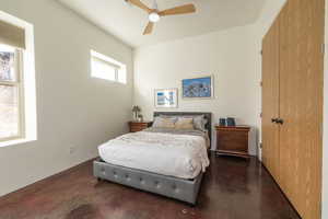 Bedroom featuring ceiling fan