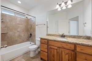 Full bath with vanity and washtub / shower combination