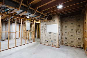 View of unfinished basement