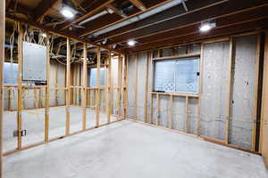 View of unfinished basement