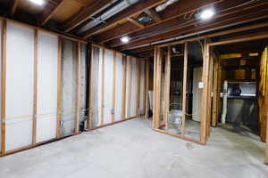 View of unfinished below grade area