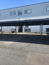 View of covered parking lot