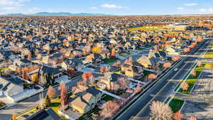 Aerial view of residential area