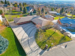 Aerial perspective of suburban area