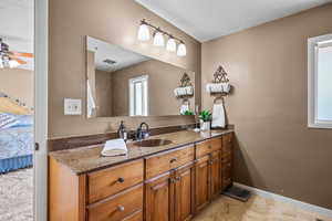 Master Bathroom with vanity, a walk in shower