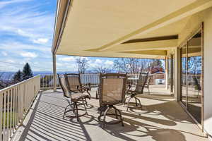 View of patio featuring outdoor dining area
