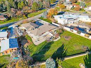 Aerial view of residential area