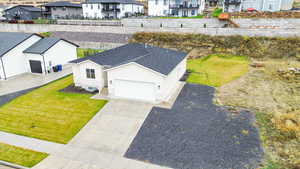 Aerial view of residential area