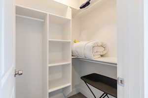 View of walk in closet