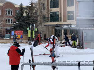 Town Lift steps away from condo