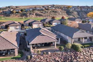 Aerial perspective of suburban area