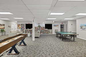Playroom with a drop ceiling