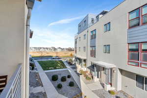 Balcony featuring a residential view