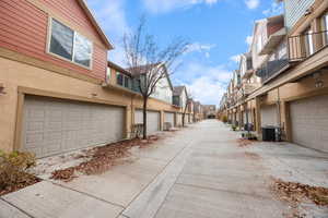 View of concrete alley