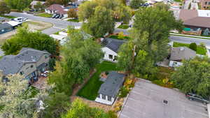Aerial perspective of suburban area