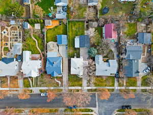 Aerial view of residential area