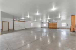 Garage featuring electric panel