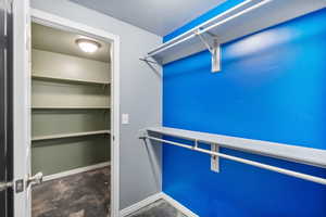 View of walk in closet