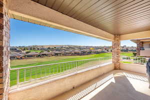 Balcony featuring a residential view