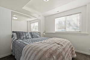 Bedroom featuring carpet floors