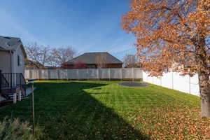 View of fenced backyard