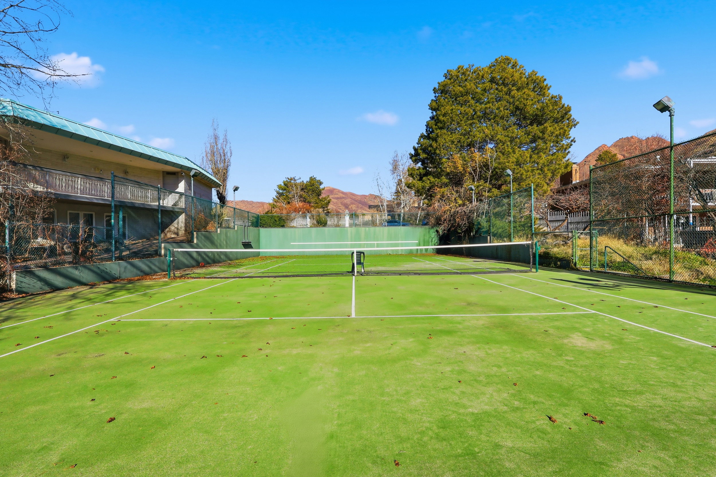 View of tennis court