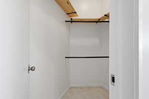 View of walk in closet