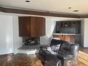 Living area with baseboards