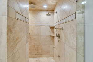 Bathroom with tiled shower