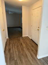 Main entry on the right with double door coat closet on the left.