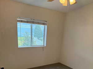 Bedroom 2Second bedroom with more natural light, and ceiling fan.